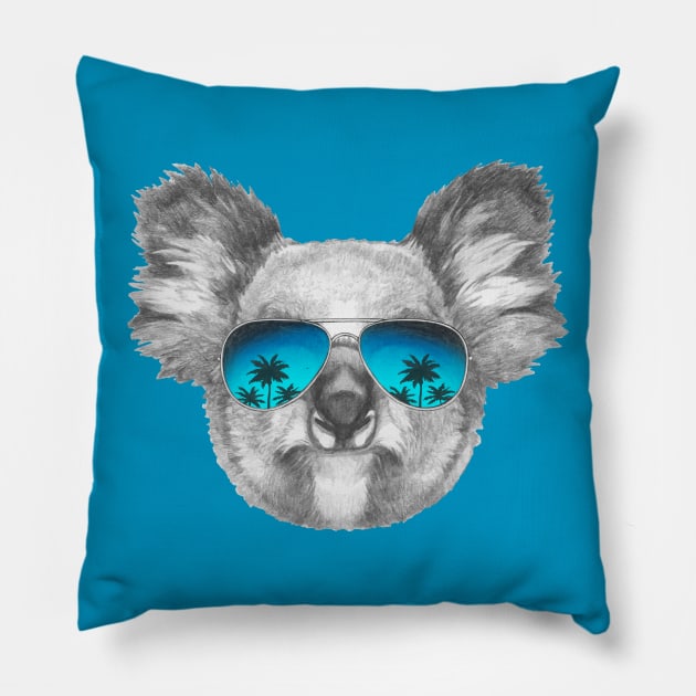 Koala with mirror sunglasses Pillow by AnimalsFashion