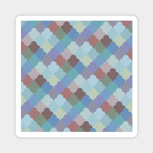 Patchwork Mosaic Scales Pastels Geometric Pattern Magnet