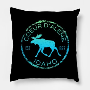 Coeur d'Alene Idaho Weathered Moose Souvenir Pillow