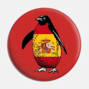 Stand with Spain Penguin | Vintage Penguin Supports Spain Pin