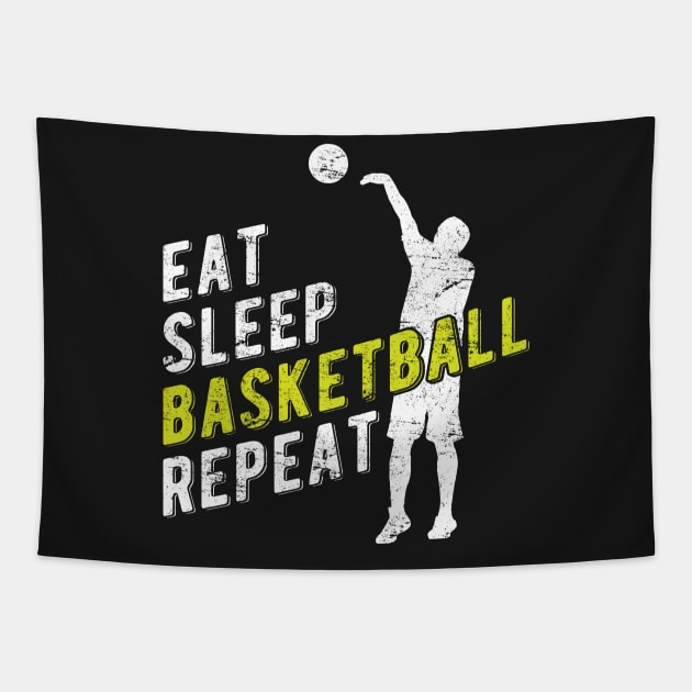 Eat Sleep Basketball Repeat Tapestry by themerchnetwork