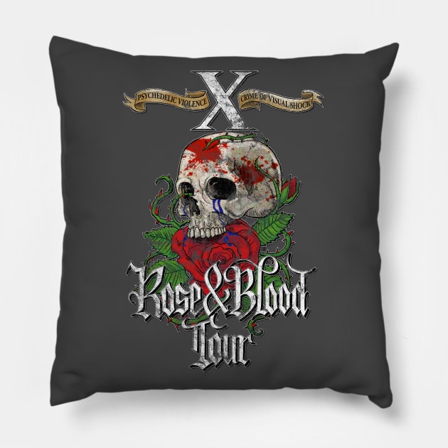 X - Rose & Blood Tour Pillow by Raskolnikov