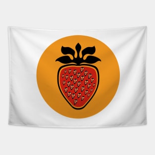 Strawberry Heart Berry Indigenous WAWEZHI CANADA Tapestry