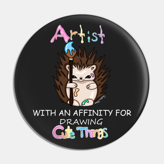 Artist With An Affinity For Drawing Cute Things Pin by Custom Baubles & Designs