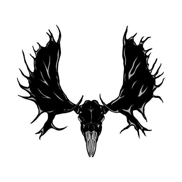 Black Moose Skull by GodxanGalactic