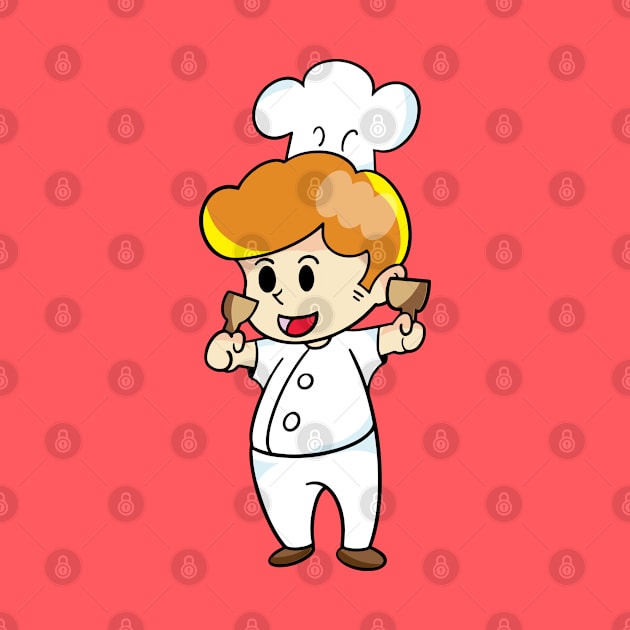 chef cartoon character  drawing design by Sabai Art