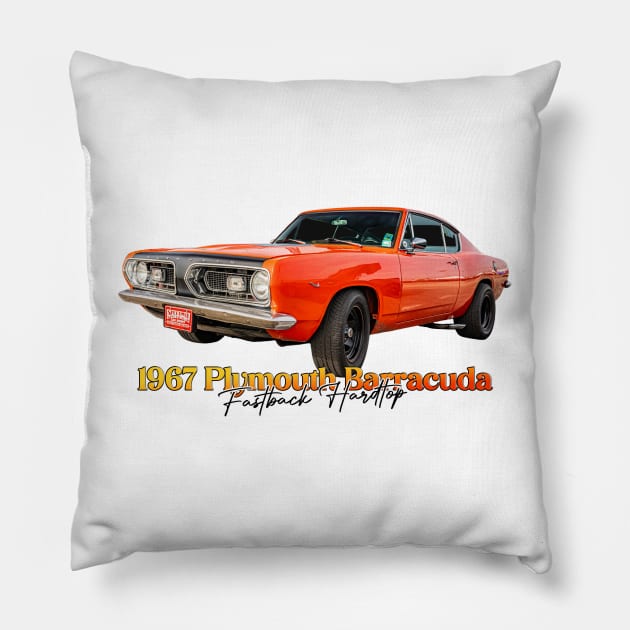 1967 Plymouth Barracuda Fastback Hardtop Pillow by Gestalt Imagery