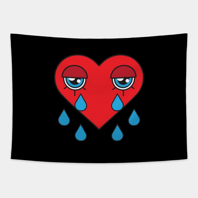 sad heart Tapestry by Sobchishin