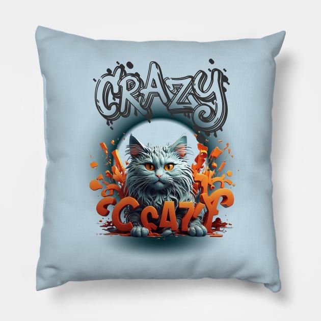 "Crazy Cat Person and Proud." Pillow by stylishkhan