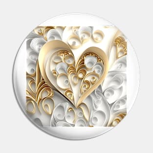 Beautiful pattern of golden and silver valentine hearts Pin