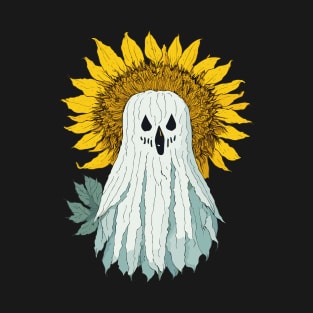 Ghost With Sunflower Hat T-Shirt