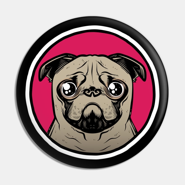 Sad Pug Pin by Baddest Shirt Co.