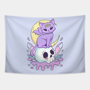 Bat Cat Skull Tapestry