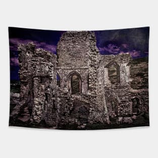 The Chapel Ruins In Moonlight Tapestry