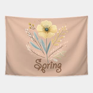 Spring design with boho wild flower Tapestry