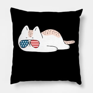 Meowica Cat 4th of July 2021 Pillow