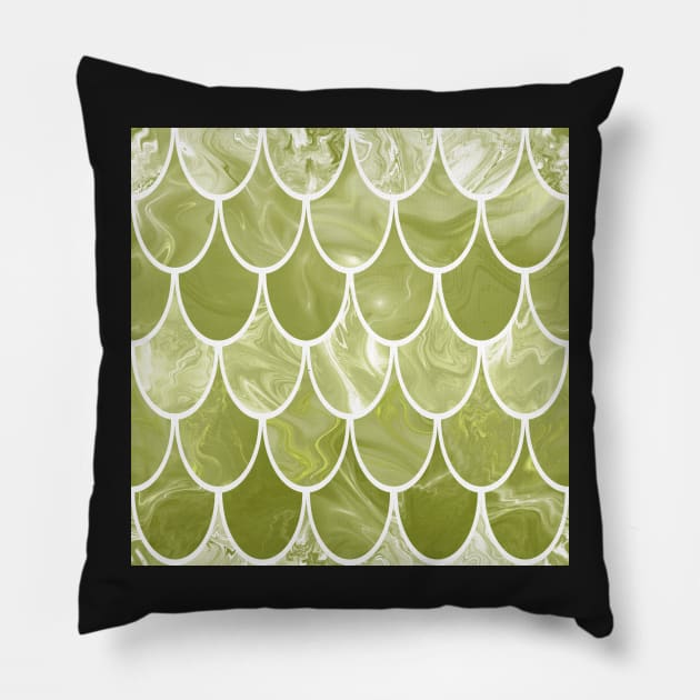 Green scales Pillow by krinichnaya