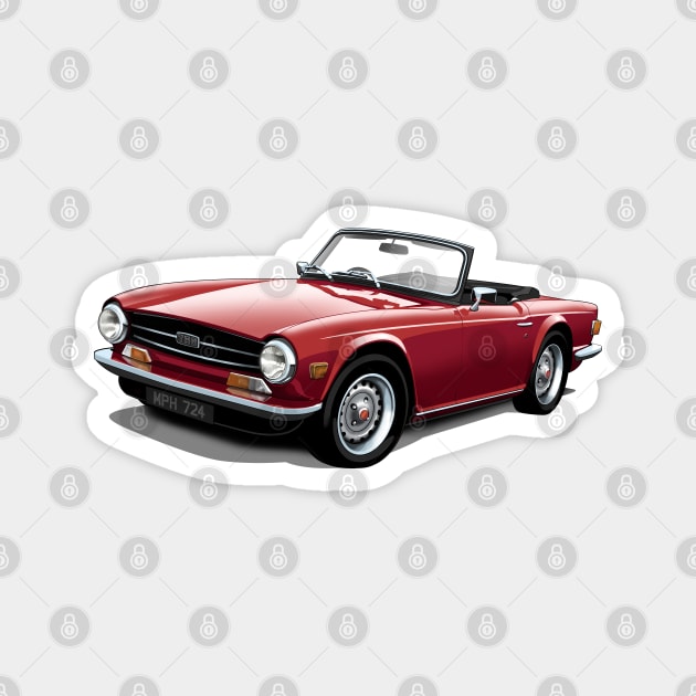 Triumph TR6 in maroon Magnet by candcretro