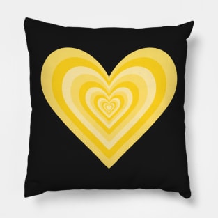 Golden Yellow Expanding Hearts Pillow