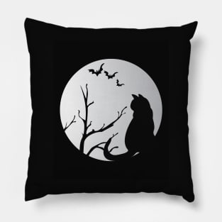 its the most wonderful time of the year black cat Halloween moon version Pillow