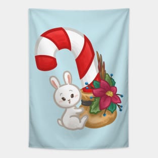 Bunny Candy Cane Christmas Tapestry