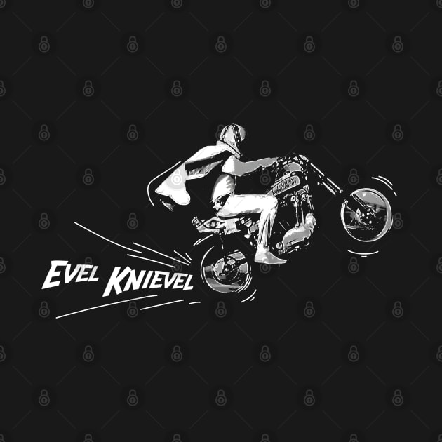 Evel Knievel vintage blackand white by jerrysanji