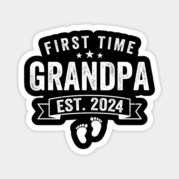 First Time Grandpa 2024 For Grandfather To Be Shirt Magnet by WoowyStore