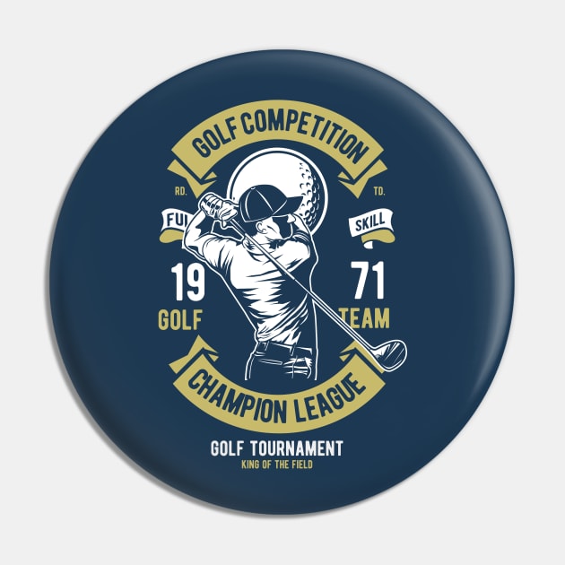 Golf Competition Champion League Pin by AtuyaStudio