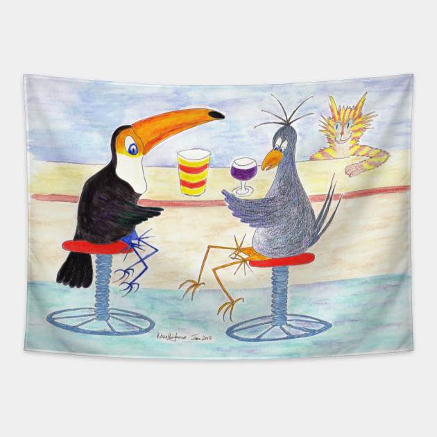 Toucan Crow Barcat Tapestry by MrTiggersShop