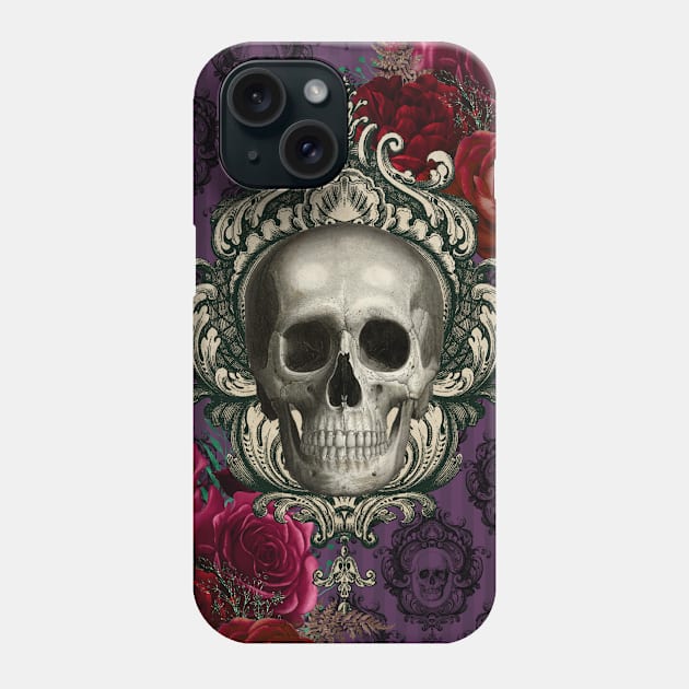 Gothic Rose and Skull Gift Phone Case by JPDesigns