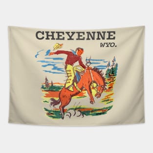 Vintage 70s Style Cheyenne, Wyoming Tapestry