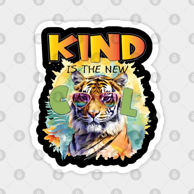 Kind Is The New Cool Friendship Be Kind Lion Lioness Feline Lover Magnet by Envision Styles
