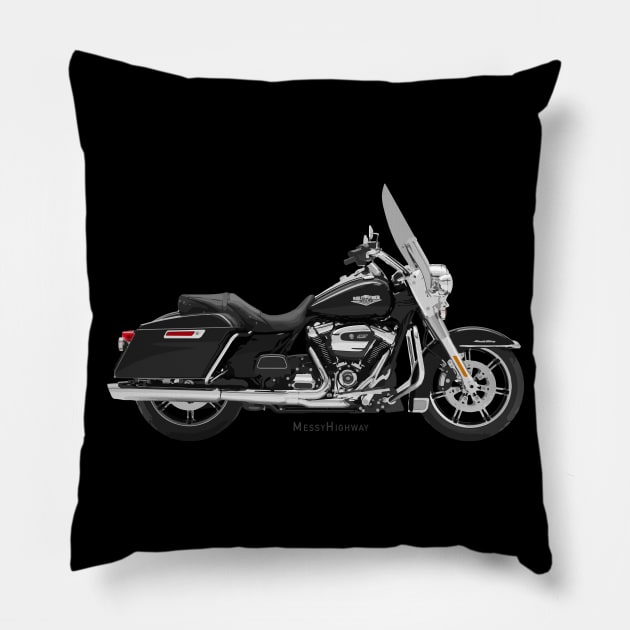 Harley-Davidson Road King black, s Pillow by MessyHighway