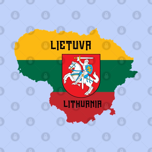 Lithuania flag & map by Travellers