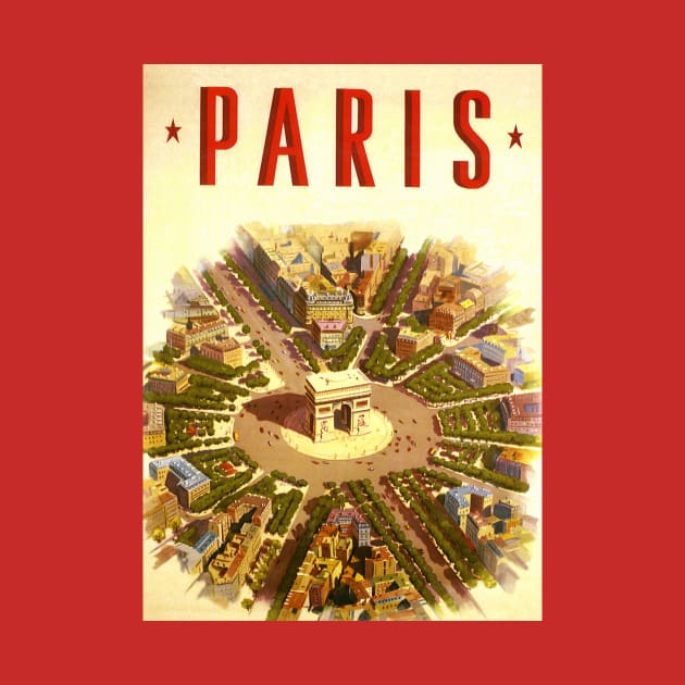 Vintage Travel Poster, Arc de Triomphe in Paris by MasterpieceCafe