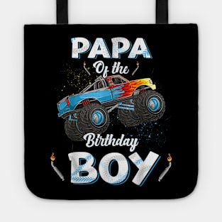 Papa Of The Birthday Boy Monster Truck Bday Men Dad Daddy Tote