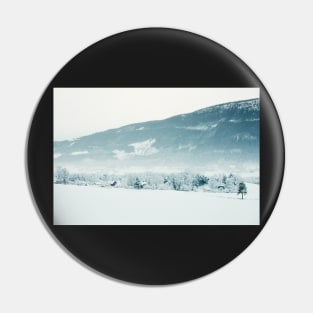 Snowfall in Scandinavian Winter Landscape Pin