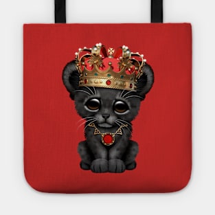 Cute Royal Black Panther Wearing Crown Tote