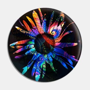 Abstract Rainbow Daisy Pin