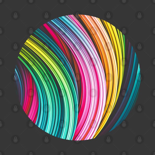 Colorful Abstract Art Strands. Circle Crop by love-fi