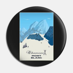 Mont Blanc, Chamonix, Travel Poster Pin