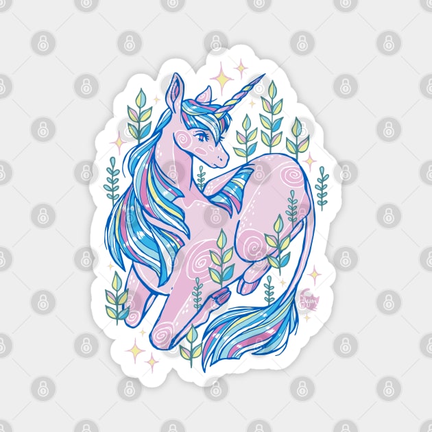 Resting Unicorn Magnet by DajonAcevedo