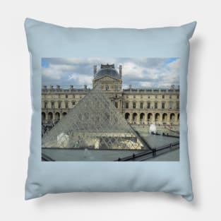 Paris Louvre Museum and Pyramid Pillow