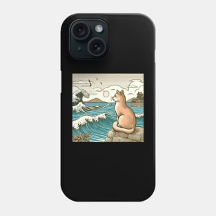 Japanese Meow Cat Ukiyo-e Phone Case