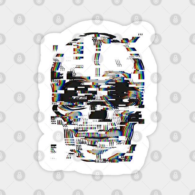 Graphic skull with glitch effect Magnet by Inch