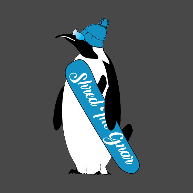 Shred The Gnar Penguin by ACGraphics