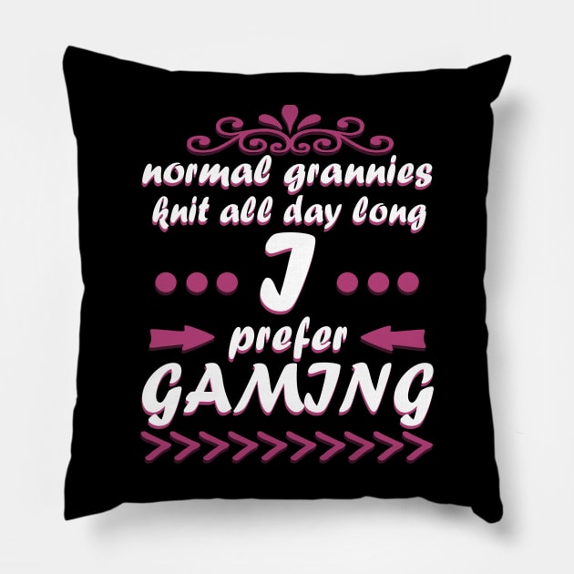 Grandma Gaming Gamble Video Games Gift Console Pillow by FindYourFavouriteDesign