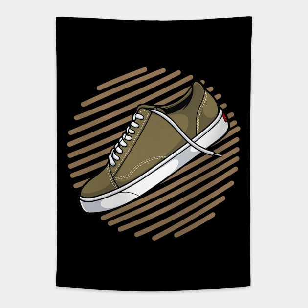 Olive Skate Sneaker Tapestry by milatees