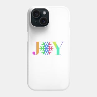 JOY - Bright Stripe Snowflake - on White Phone Case