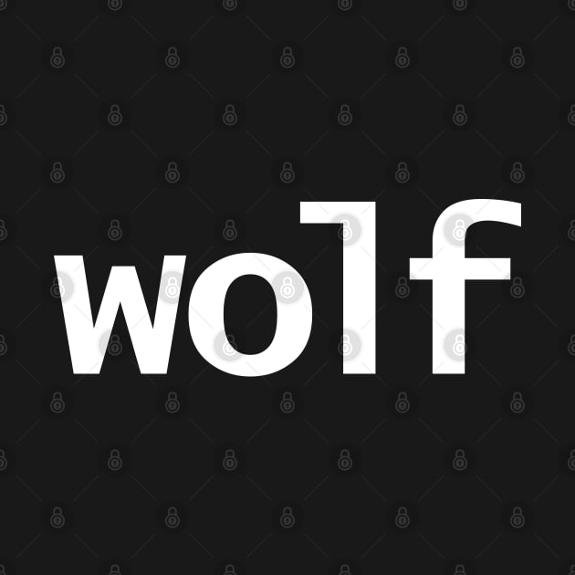 Wolf Minimal Typography White Text by ellenhenryart
